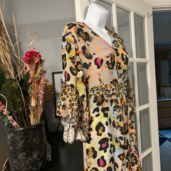 Bl^NK Anthropologie Zadie Leopard Midi Dress S NWT - Picture 8 of 12